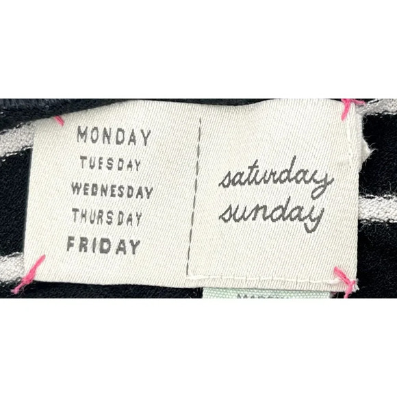 Anthropologie Saturday Sunday Small Black White Striped Sleeveless A-line Dress - Picture 3 of 8